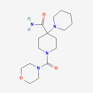molecular formula C16H28N4O3 B5551764 1'-(morpholin-4-ylcarbonyl)-1,4'-bipiperidine-4'-carboxamide 