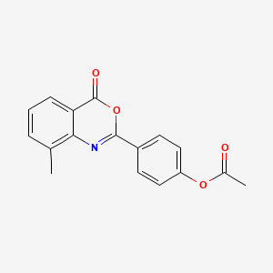 molecular formula C17H13NO4 B5551766 4-(8-methyl-4-oxo-4H-3,1-benzoxazin-2-yl)phenyl acetate 