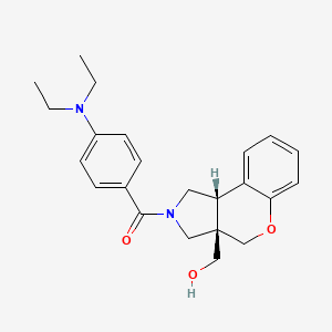 molecular formula C23H28N2O3 B5551770 [(3aS*,9bS*)-2-[4-(diethylamino)benzoyl]-1,2,3,9b-tetrahydrochromeno[3,4-c]pyrrol-3a(4H)-yl]methanol 