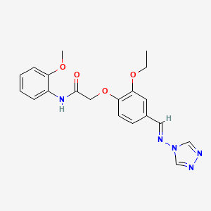 molecular formula C20H21N5O4 B5551811 2-{2-ethoxy-4-[(4H-1,2,4-triazol-4-ylimino)methyl]phenoxy}-N-(2-methoxyphenyl)acetamide 