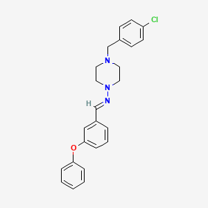 molecular formula C24H24ClN3O B5551814 4-(4-chlorobenzyl)-N-(3-phenoxybenzylidene)-1-piperazinamine 