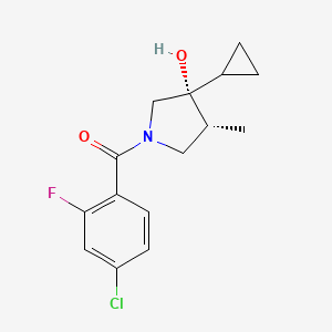 molecular formula C15H17ClFNO2 B5551818 (3R*,4R*)-1-(4-chloro-2-fluorobenzoyl)-3-cyclopropyl-4-methyl-3-pyrrolidinol 
