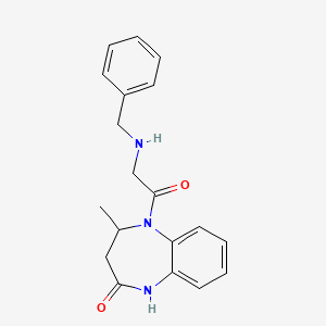 molecular formula C19H21N3O2 B5551826 5-(N-benzylglycyl)-4-methyl-1,3,4,5-tetrahydro-2H-1,5-benzodiazepin-2-one 