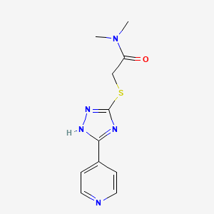 molecular formula C11H13N5OS B5551852 N,N-dimethyl-2-{[5-(4-pyridinyl)-4H-1,2,4-triazol-3-yl]thio}acetamide 