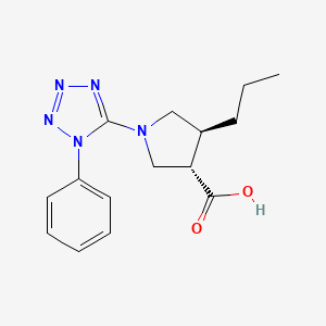 molecular formula C15H19N5O2 B5551859 (3S*,4S*)-1-(1-phenyl-1H-tetrazol-5-yl)-4-propylpyrrolidine-3-carboxylic acid 