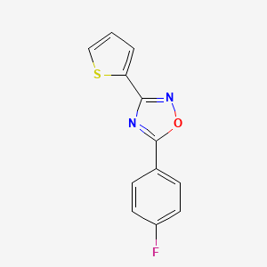 molecular formula C12H7FN2OS B5551865 5-(4-fluorophenyl)-3-(2-thienyl)-1,2,4-oxadiazole 