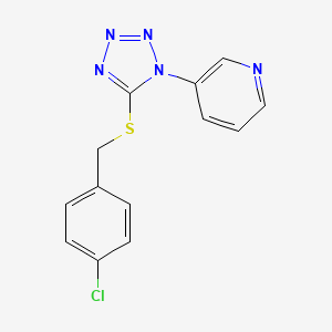 molecular formula C13H10ClN5S B5551867 3-{5-[(4-chlorobenzyl)thio]-1H-tetrazol-1-yl}pyridine 