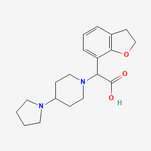 molecular formula C19H26N2O3 B5551886 2,3-二氢-1-苯并呋喃-7-基(4-吡咯烷-1-基哌啶-1-基)乙酸 
