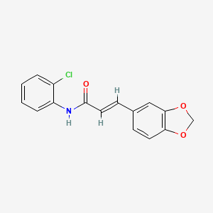 molecular formula C16H12ClNO3 B5551919 3-(1,3-benzodioxol-5-yl)-N-(2-chlorophenyl)acrylamide 