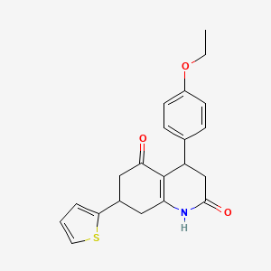 molecular formula C21H21NO3S B5551927 4-(4-ethoxyphenyl)-7-(2-thienyl)-4,6,7,8-tetrahydro-2,5(1H,3H)-quinolinedione 