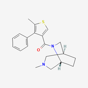 molecular formula C20H24N2OS B5551934 (1S*,5R*)-3-甲基-6-[(5-甲基-4-苯基-3-噻吩基)羰基]-3,6-二氮杂双环[3.2.2]壬烷 