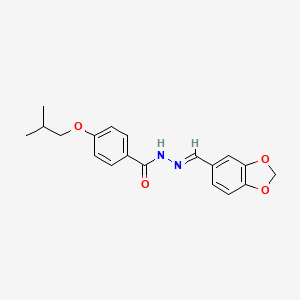 molecular formula C19H20N2O4 B5551966 N'-(1,3-benzodioxol-5-ylmethylene)-4-isobutoxybenzohydrazide 