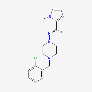 molecular formula C17H21ClN4 B5551980 4-(2-chlorobenzyl)-N-[(1-methyl-1H-pyrrol-2-yl)methylene]-1-piperazinamine 