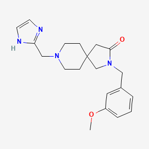 molecular formula C20H26N4O2 B5552017 8-(1H-imidazol-2-ylmethyl)-2-(3-methoxybenzyl)-2,8-diazaspiro[4.5]decan-3-one 