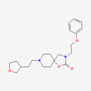 molecular formula C21H30N2O4 B5552039 3-(2-phenoxyethyl)-8-[2-(tetrahydrofuran-3-yl)ethyl]-1-oxa-3,8-diazaspiro[4.5]decan-2-one 