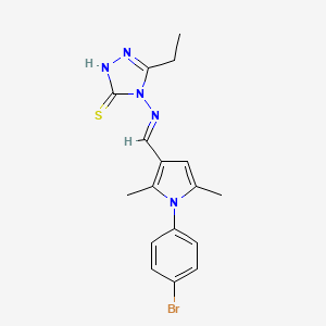 molecular formula C17H18BrN5S B5552052 4-({[1-(4-溴苯基)-2,5-二甲基-1H-吡咯-3-基]亚甲基}氨基)-5-乙基-4H-1,2,4-三唑-3-硫醇 