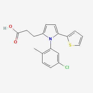 molecular formula C18H16ClNO2S B5552059 3-[1-(5-chloro-2-methylphenyl)-5-(2-thienyl)-1H-pyrrol-2-yl]propanoic acid 