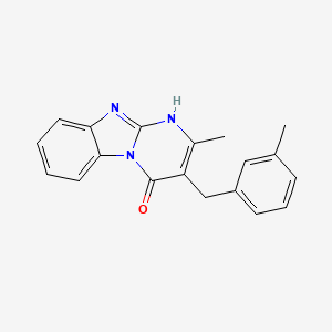 molecular formula C19H17N3O B5552076 2-methyl-3-(3-methylbenzyl)pyrimido[1,2-a]benzimidazol-4(1H)-one 