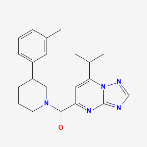 molecular formula C21H25N5O B5552081 7-isopropyl-5-{[3-(3-methylphenyl)-1-piperidinyl]carbonyl}[1,2,4]triazolo[1,5-a]pyrimidine 