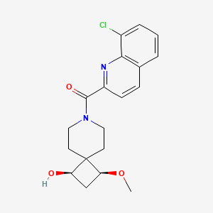 molecular formula C19H21ClN2O3 B5552110 (1R*,3S*)-7-[(8-chloroquinolin-2-yl)carbonyl]-3-methoxy-7-azaspiro[3.5]nonan-1-ol 