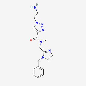 molecular formula C17H21N7O B5552136 1-(2-氨基乙基)-N-[(1-苄基-1H-咪唑-2-基)甲基]-N-甲基-1H-1,2,3-三唑-4-甲酰胺 