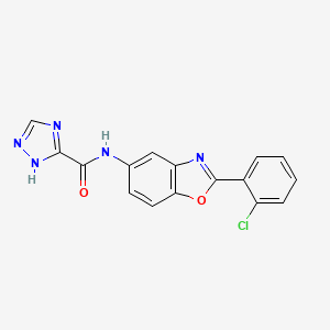 molecular formula C16H10ClN5O2 B5552156 N-[2-(2-chlorophenyl)-1,3-benzoxazol-5-yl]-1H-1,2,4-triazole-3-carboxamide 