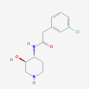 molecular formula C13H17ClN2O2 B5552175 2-(3-chlorophenyl)-N-[rel-(3R,4R)-3-hydroxy-4-piperidinyl]acetamide hydrochloride 