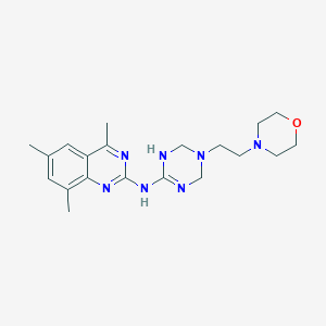 molecular formula C20H29N7O B5552187 4,6,8-trimethyl-N-{5-[2-(4-morpholinyl)ethyl]-1,4,5,6-tetrahydro-1,3,5-triazin-2-yl}-2-quinazolinamine 