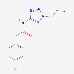 molecular formula C12H14ClN5O B5552188 2-(4-chlorophenyl)-N-(2-propyl-2H-tetrazol-5-yl)acetamide 