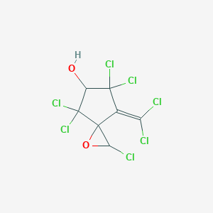 molecular formula C7H3Cl7O2 B055522 1-氧代螺(2.4)庚烷-5-醇，2,4,4,6,6-五氯-7-(二氯亚甲基)- CAS No. 122022-77-9