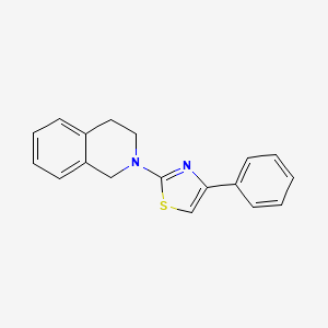 molecular formula C18H16N2S B5552225 2-(4-phenyl-1,3-thiazol-2-yl)-1,2,3,4-tetrahydroisoquinoline 