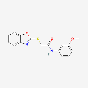 molecular formula C16H14N2O3S B5552226 2-(1,3-benzoxazol-2-ylthio)-N-(3-methoxyphenyl)acetamide 