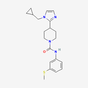 molecular formula C20H26N4OS B5552229 4-[1-(cyclopropylmethyl)-1H-imidazol-2-yl]-N-[3-(methylthio)phenyl]-1-piperidinecarboxamide 