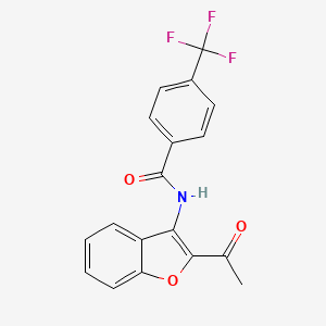 molecular formula C18H12F3NO3 B5552238 N-(2-acetyl-1-benzofuran-3-yl)-4-(trifluoromethyl)benzamide 