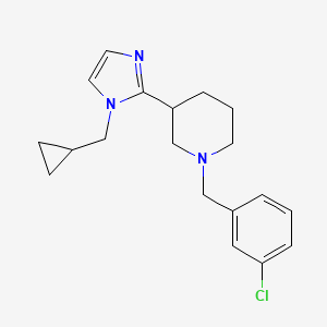 molecular formula C19H24ClN3 B5552247 1-(3-chlorobenzyl)-3-[1-(cyclopropylmethyl)-1H-imidazol-2-yl]piperidine 