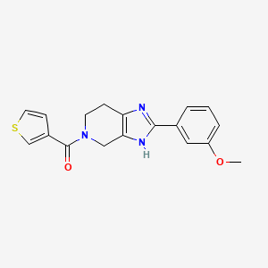 molecular formula C18H17N3O2S B5552257 2-(3-methoxyphenyl)-5-(3-thienylcarbonyl)-4,5,6,7-tetrahydro-1H-imidazo[4,5-c]pyridine 