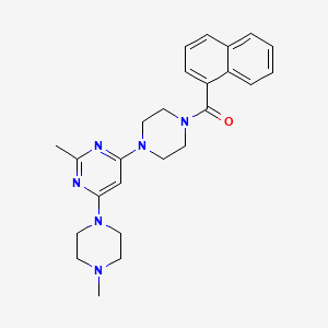 molecular formula C25H30N6O B5552269 2-methyl-4-(4-methyl-1-piperazinyl)-6-[4-(1-naphthoyl)-1-piperazinyl]pyrimidine 