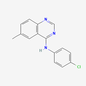 molecular formula C15H12ClN3 B5552276 N-(4-氯苯基)-6-甲基-4-喹唑啉胺 