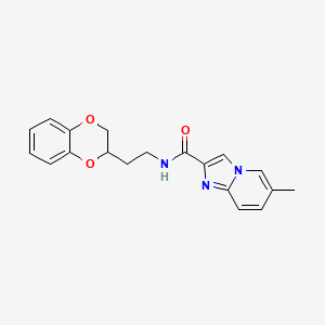 molecular formula C19H19N3O3 B5552284 N-[2-(2,3-dihydro-1,4-benzodioxin-2-yl)ethyl]-6-methylimidazo[1,2-a]pyridine-2-carboxamide 
