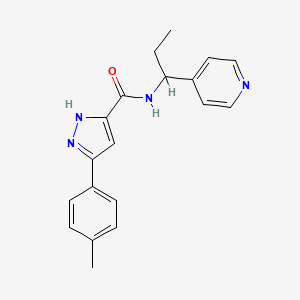 molecular formula C19H20N4O B5552289 5-(4-甲基苯基)-N-[1-(4-吡啶基)丙基]-1H-吡唑-3-甲酰胺 