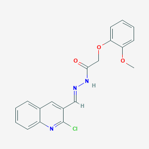 molecular formula C19H16ClN3O3 B5552303 N'-[(2-chloro-3-quinolinyl)methylene]-2-(2-methoxyphenoxy)acetohydrazide 