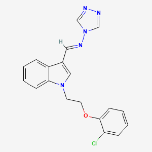 molecular formula C19H16ClN5O B5552313 N-({1-[2-(2-chlorophenoxy)ethyl]-1H-indol-3-yl}methylene)-4H-1,2,4-triazol-4-amine 