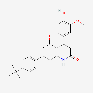 molecular formula C26H29NO4 B5552345 7-(4-tert-butylphenyl)-4-(4-hydroxy-3-methoxyphenyl)-4,6,7,8-tetrahydro-2,5(1H,3H)-quinolinedione 