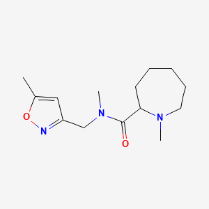 molecular formula C14H23N3O2 B5552368 N,1-dimethyl-N-[(5-methyl-3-isoxazolyl)methyl]-2-azepanecarboxamide 