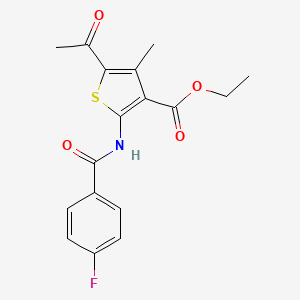 molecular formula C17H16FNO4S B5552402 ethyl 5-acetyl-2-[(4-fluorobenzoyl)amino]-4-methyl-3-thiophenecarboxylate 