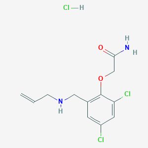 molecular formula C12H15Cl3N2O2 B5552409 2-{2-[(烯丙氨基)甲基]-4,6-二氯苯氧基}乙酰胺盐酸盐 