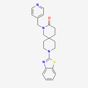 molecular formula C22H24N4OS B5552414 9-(1,3-benzothiazol-2-yl)-2-(pyridin-4-ylmethyl)-2,9-diazaspiro[5.5]undecan-3-one 