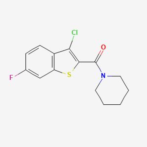 molecular formula C14H13ClFNOS B5552422 1-[(3-chloro-6-fluoro-1-benzothien-2-yl)carbonyl]piperidine 
