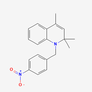 molecular formula C19H20N2O2 B5552512 2,2,4-trimethyl-1-(4-nitrobenzyl)-1,2-dihydroquinoline 