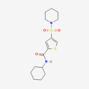 molecular formula C16H24N2O3S2 B5552583 N-cyclohexyl-4-(1-piperidinylsulfonyl)-2-thiophenecarboxamide 